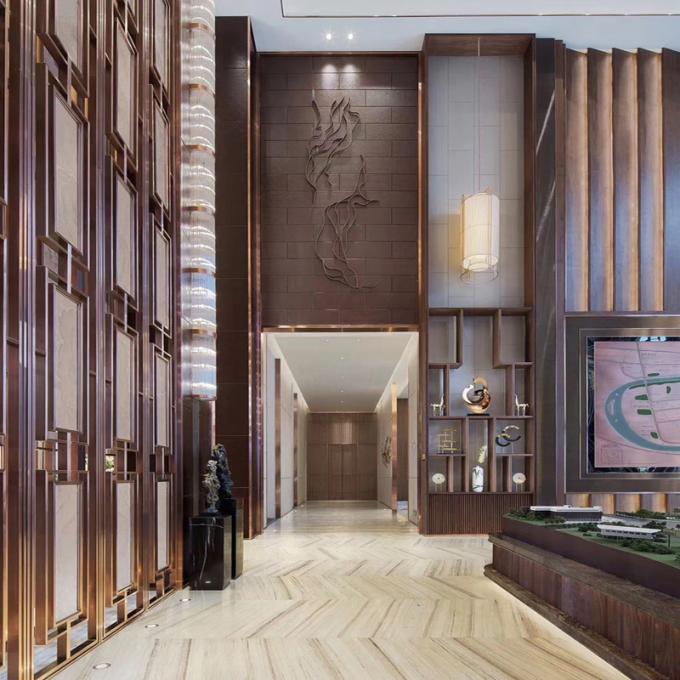 طراحی مدرن فلز پوکه ای طلایی طلایی فولاد ضد زنگ پارتیشن و تقسیم کننده پوشش Pvd اتاق خصوصی 3