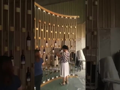 قفسه نمایش شراب Pvd آبکاری تیتانیوم مشکی رنگ کابینت شراب استیل استیل