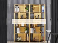 شامپین رنگین طلا کابینت نمایش فلزی فولاد ضد زنگ هارلین JIS 304 ضد لباس برای فروشگاه