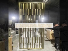 رنگ مشکی برنز باستانی طلایی طلایی موهای برش شده فولاد ضد زنگ کلاسیک صفحه جدا کننده اتاق جدا کننده