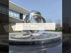 کارخانه سفارشی 304 پایان طلا آینه پولیش طراحی ارتقا 316L مجسمه فولاد ضد زنگ مربع در فضای باز