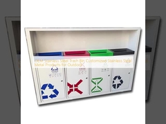 OEM سطل زباله فولاد ضد زنگ محصولات فلزی فولاد ضد زنگ سفارشی برای فضای باز