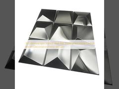 دکوراسیون اتاق نشیمن هتل رستوران بار دیوار آینه استریوسکوپی سه بعدی فلزی موزاییک