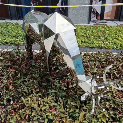 مجسمه های نقره ای از جنس استنلس استیل جلا داده شده با آینه حیوانات ISO