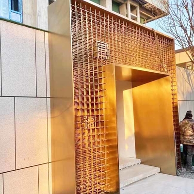 ورودی فولاد ضد زنگ برنجی SUS316 با روکش PVD برای ورودی ساختمان