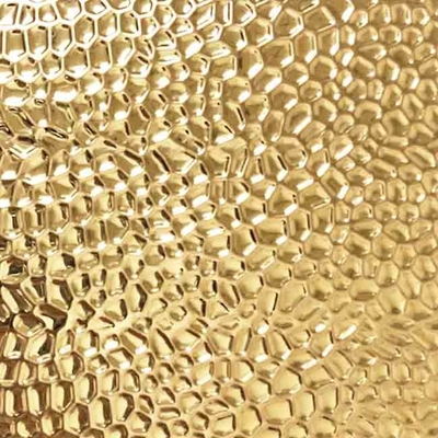 الگوی لانه زنبوری ورق استیل ضد زنگ برجسته طلایی