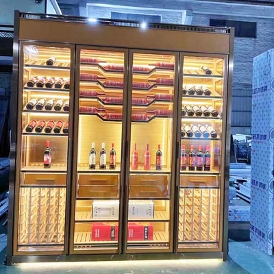 کابینت نمایش شراب رستوران مدرن رزگلد TUV 350*190cm