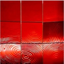 کاشی دیواری موزاییکی آینه فلزی مارپیچ قرمز چینی 98 * 98 میلی متر مربع شکل