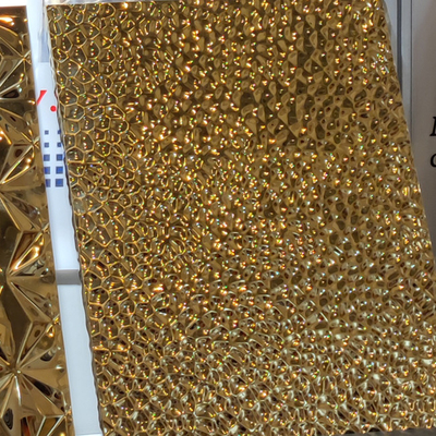 آینه پانل لانه زنبوری از جنس استنلس استیل 320 میلی متری 30 میلی متری نقره ای برجسته طلایی دیوار پانل گالوانیزه آلومینیومی