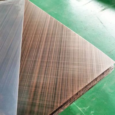 قیمت خوب ورق استیل ضد زنگ مسی آنتیک Cross Hairline برای طراحی داخلی آنلاین