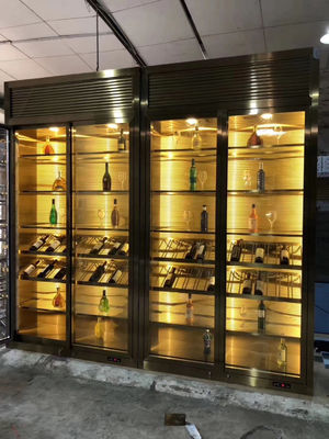 قیمت خوب کابینت شراب از جنس استنلس استیل SUS ASTM 304 316L مسی عتیقه خط موی برس خورده اتاق دمای سرد آنلاین