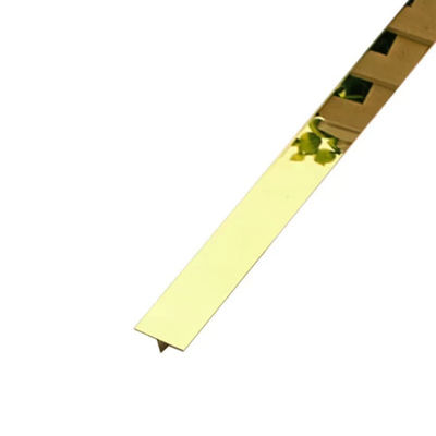 قیمت خوب 304 8K Gold Mirror پولیش رنگ درخشان فولاد ضد زنگ 201 T-Shape فولاد ضد زنگ Tile Edge Trim برای هتل آنلاین
