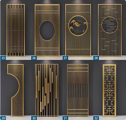 قیمت خوب طراحی سفارشی 304 فلز فولاد ضد زنگ اتاق نشیمن ورودی فوی صفحه نمایش برای تزئینات آنلاین