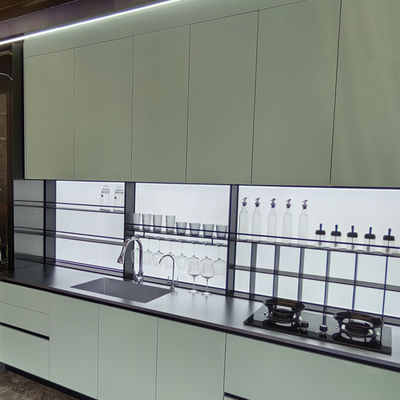 قیمت خوب طرح موردن سفارشی مجموعه کامل مبلمان کابینت آشپزخانه لوکس سبز سفارشی کابینت آشپزخانه فولاد ضد زنگ آنلاین