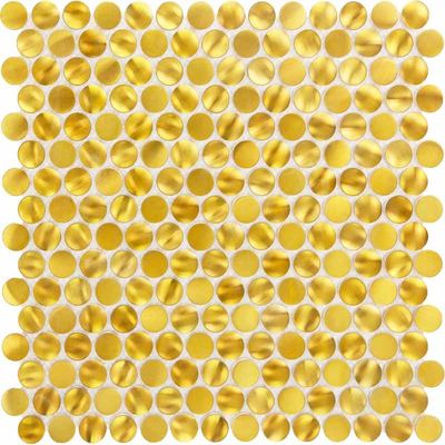 قیمت خوب شکل گرد رنگ طلایی فولاد ضد زنگ موزاییک برای پس زمینه دیوار آنلاین