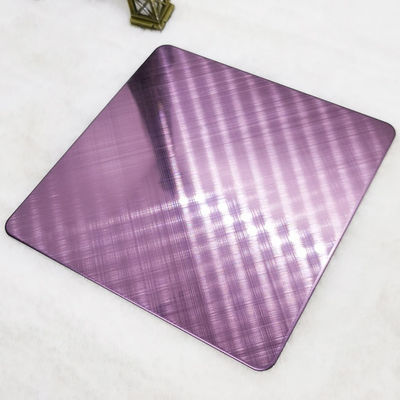 قیمت خوب تزیین دیوار ورق استیل ضد زنگ رنگ رز قرمز صلیب 304 خط مو آنلاین