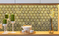 استیکر دیوار پس زمینه دیوار حمام خانه آجری موزاییک فلزی طلایی شش ضلعی