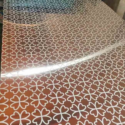 ورق استیل 8K رنگی آینه اچ شده با الگوی سفارشی برای دکوراسیون