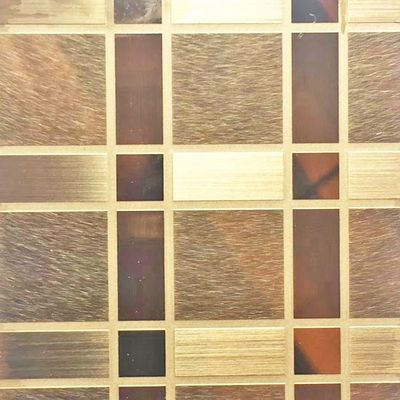 قیمت خوب ورق استیل ضد زنگ آینه رنگی با الگوی مستطیل آنلاین