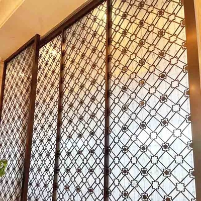 Color Gold Laser Pattern 304 Stainless Steel Partition Dividers For Office Building