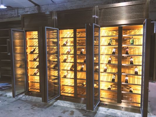 قیمت خوب طراحی اندازه سفارشی خصوصی کابینت شراب از جنس استنلس استیل رنگی آنلاین