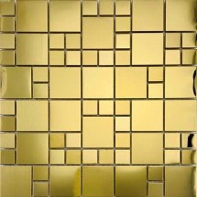 قیمت خوب موزاییک فلزی مربعی شکل از جنس استنلس استیل 48*48 میلی متری برای تزئین اتاق ناهار خوری هتل خانه آنلاین