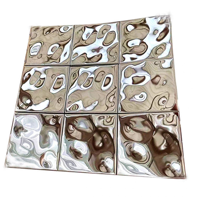 آینه نقره آب موج 304 فولاد ضد زنگ کاشی موزاییک 300x300mm برای دکوراسیون داخلی