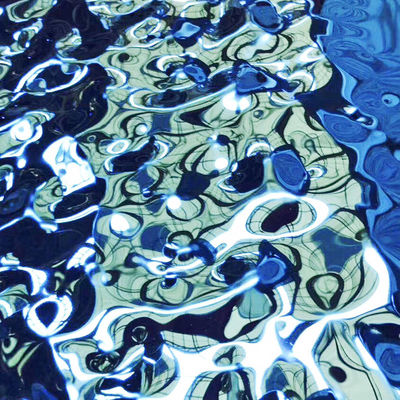 Blue Color 304 1.5MM Thickness Mirror Stamping Stainless Steel Sheet Water Ripple Panels
