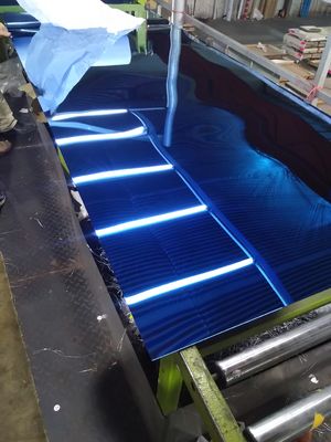 قیمت خوب 201 آبی طلا آب موج رنگ آینه PVD پوشش فولاد ضد زنگ برای سقف تخت آنلاین