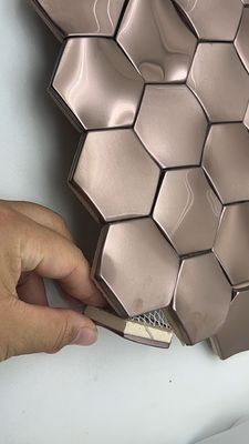 قیمت خوب کاشی موزاییک دیوارهای لبه دار پانل های فولاد ضد زنگ رنگ طلایی گل رز آنلاین