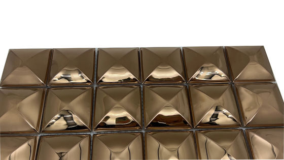 قیمت خوب کیفیت بالا 300*300 نان 3D آینه تیتانیوم 304 فولاد ضد زنگ فلیس موزاییک تزئینی آنلاین