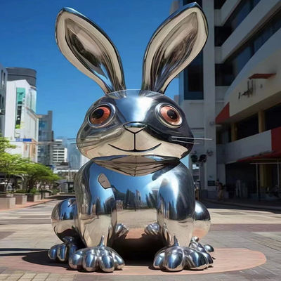 ODM 304 حیوان فیل خرگوش 304 پودر پوشش نقاشی مجسمه آینه پولیش 316L فولاد ضد زنگ مجسمه خیابان