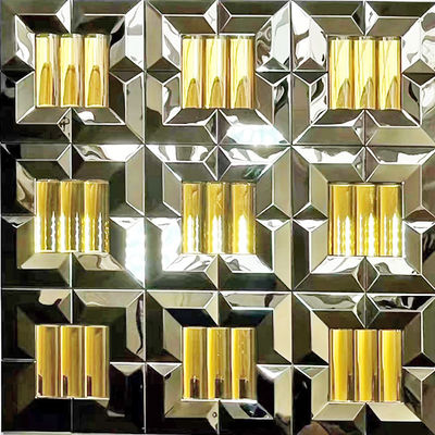 قیمت خوب پانل های هنری دیواری با بافت منحصر به فرد سه بعدی فولاد ضد زنگ موزاییک فلزی آنلاین