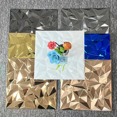 کاشی موزاییک فولاد ضد زنگ برای تزئین دیوار 300x300mm آینه دانه بزرگ استریو پس زمینه آجر موزاییک