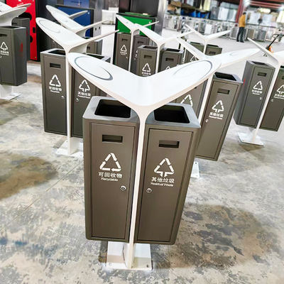 محصولات فلزی OEM 316L رنگ خاکستری فولاد ضد زنگ سطل آشغال بیرونی