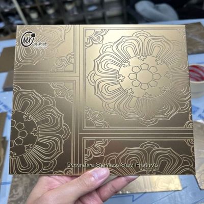 قیمت خوب ورق استیل ضد زنگ با پوشش PVD و سطح حکاکی شده با الگوهای مختلف برای دکوراسیون آنلاین