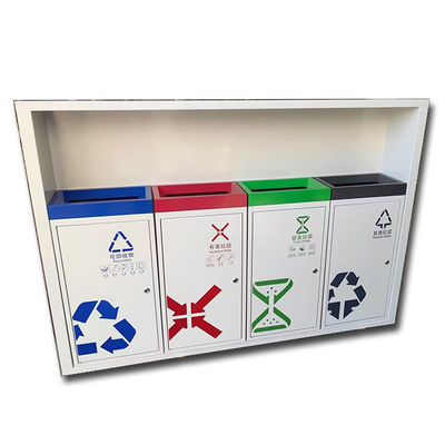 قیمت خوب سطل زباله مرتب‌سازی شده با خط مویی نقره‌ای 304 استیل ضد زنگ برای مرکز خرید آنلاین