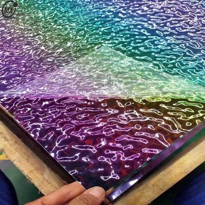 ورق استیل ضد زنگ تزئینی با سطح موج دار آینه ای با رنگ های مختلف 8K