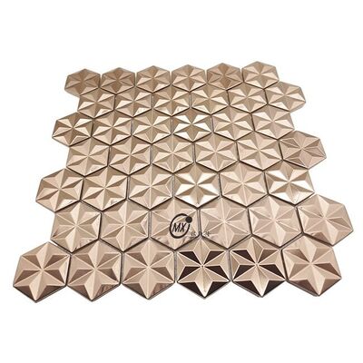 خاورمیانه آبی سطح برش شده تزئینات محبوب گل رز طلا و نقره رنگ آلومینیوم فلز موزاییک کاشی