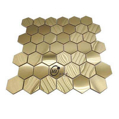ORM ODM کاشی های موزاییکی طلایی ماتی / درخشان برای دکوراسیون داخلی برای آشپزخانه Backsplash / دیوار حمام
