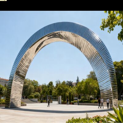 آرک نقره 316L آینه روشن فولاد ضد زنگ پارک مجسمه سازی برای پروژه مرکز معماری