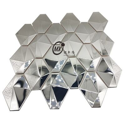 قیمت خوب کاشی های موزاییک ترکیبی از جنس استیل ضد زنگ و شیشه با طرح شطرنجی آنلاین