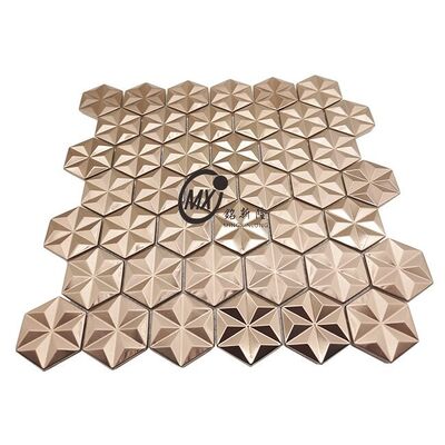 قیمت خوب Hexagon Shape Stainless Steel Mosaic Tiles Modern Geometric Pattern آنلاین