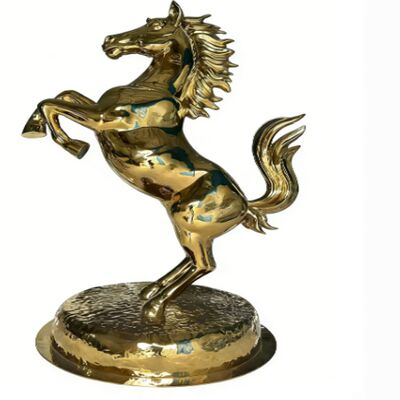 قیمت خوب OEM/ODM Service Titanium Gold Mirror Surface Horse Figurine  201 304 Grade Metal  Animal Art Ornament for Garden Outdoor Decor آنلاین