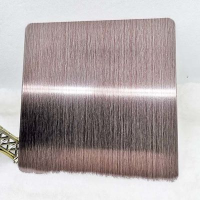 قیمت خوب Moire Brushed Hairline Plate Stainless Steel Rose Red Nano Anti-Fingerprint Anti آنلاین